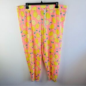 Briefly Stated Peach Lemon Print Pajama Pants Size 3X 22/24‎